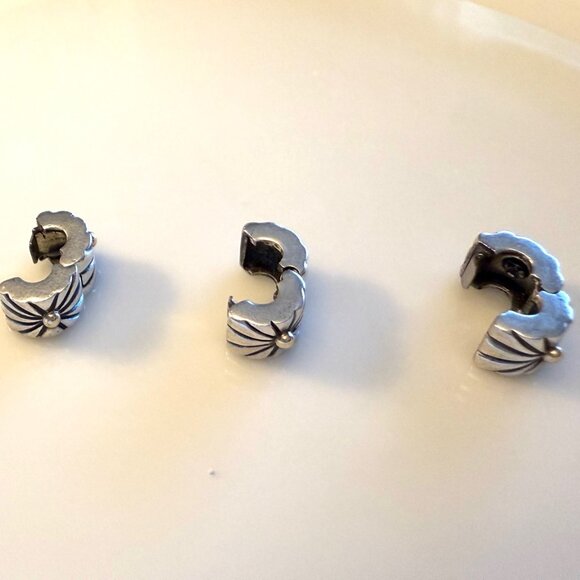 Three Authentic Pandora Two-Toned (Gold and Silver) Sunburst Clip Charms - Picture 2 of 3